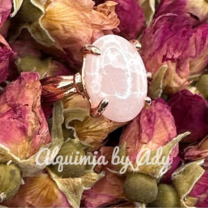 Flower Agate rose gold Victorian gem ring